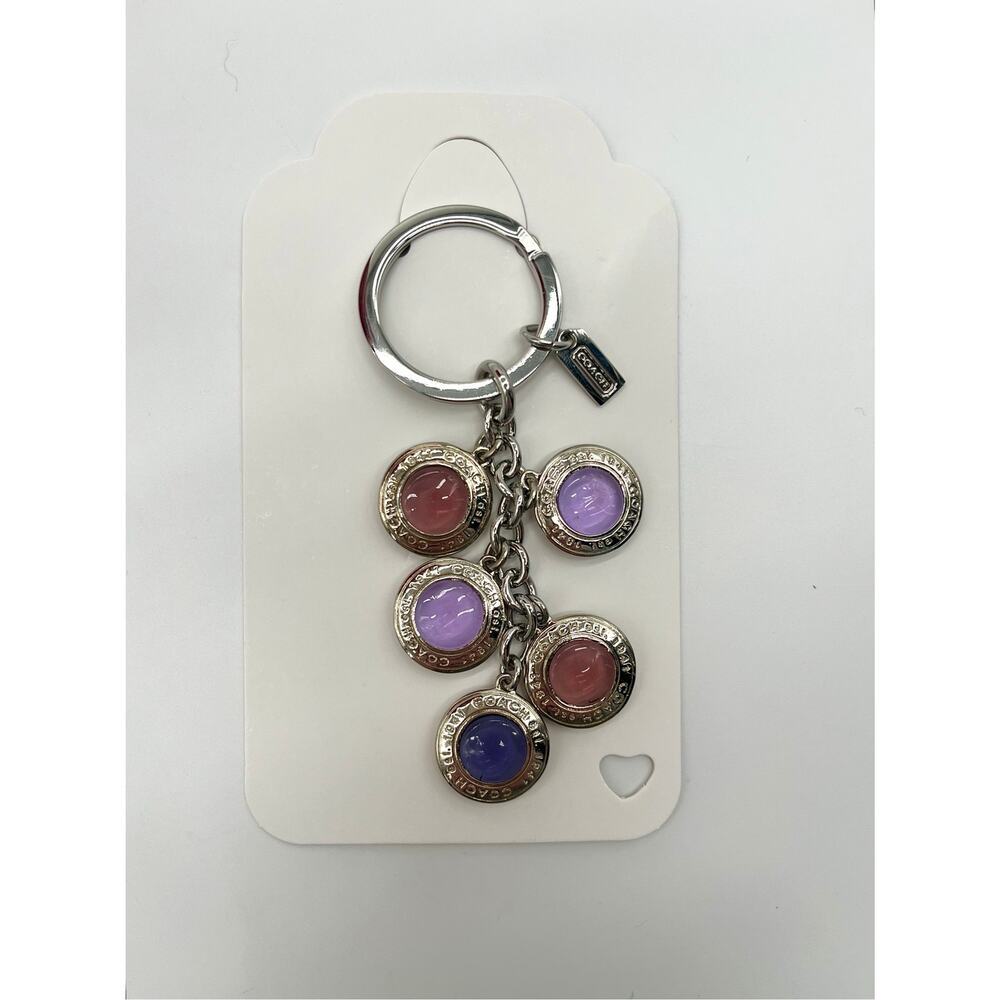 COACH Bag Charm, Cascading Glass Jewel Medallions, Purple